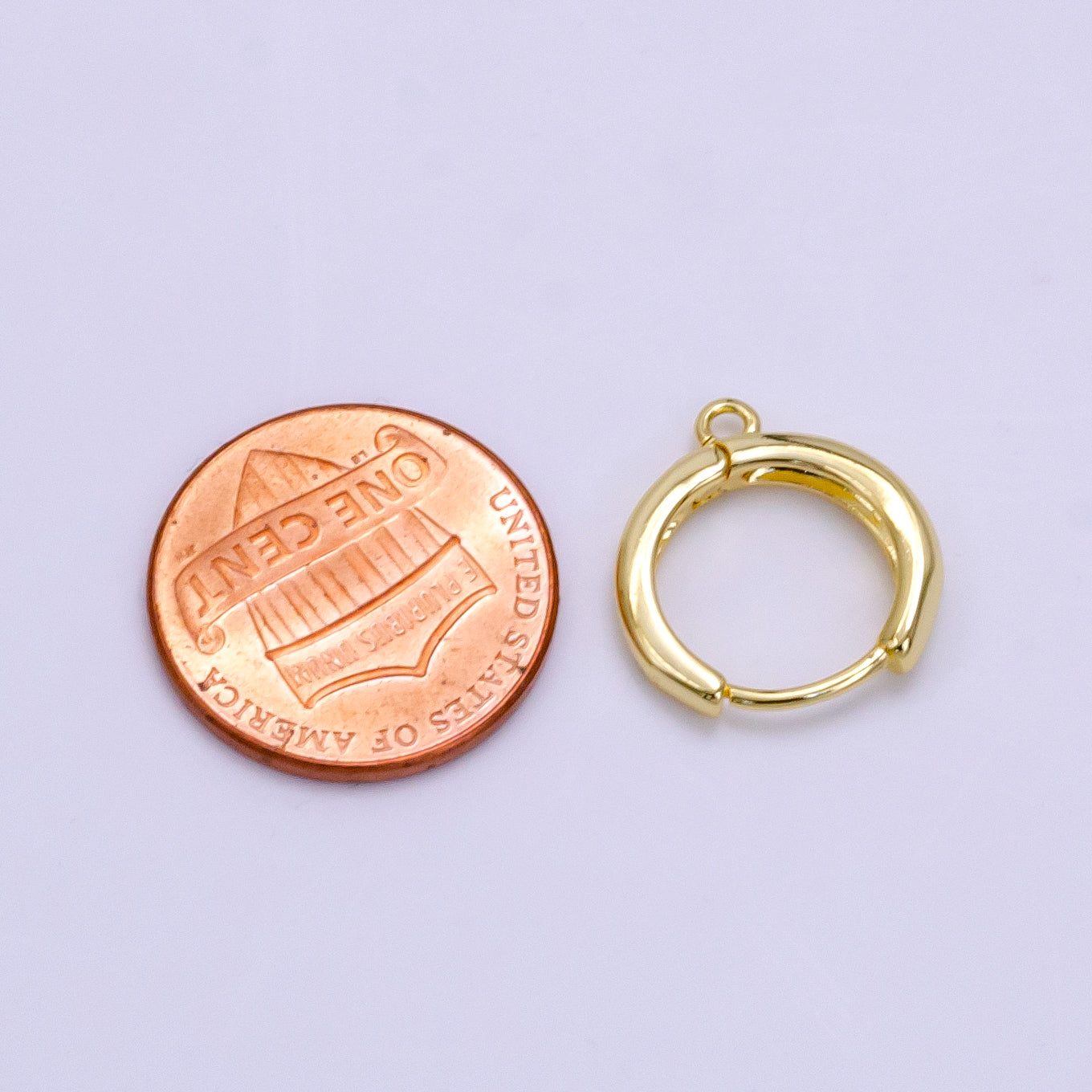14K Gold Filled 15mm Huggie Hoop Earrings Findings | Z663