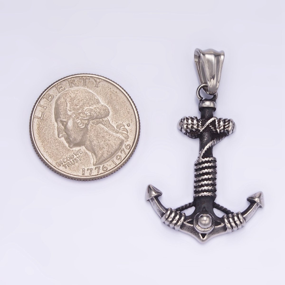 Big Stainless Steel Nautical Sailor Anchor Travel Good Luck Charm Pendant P1433