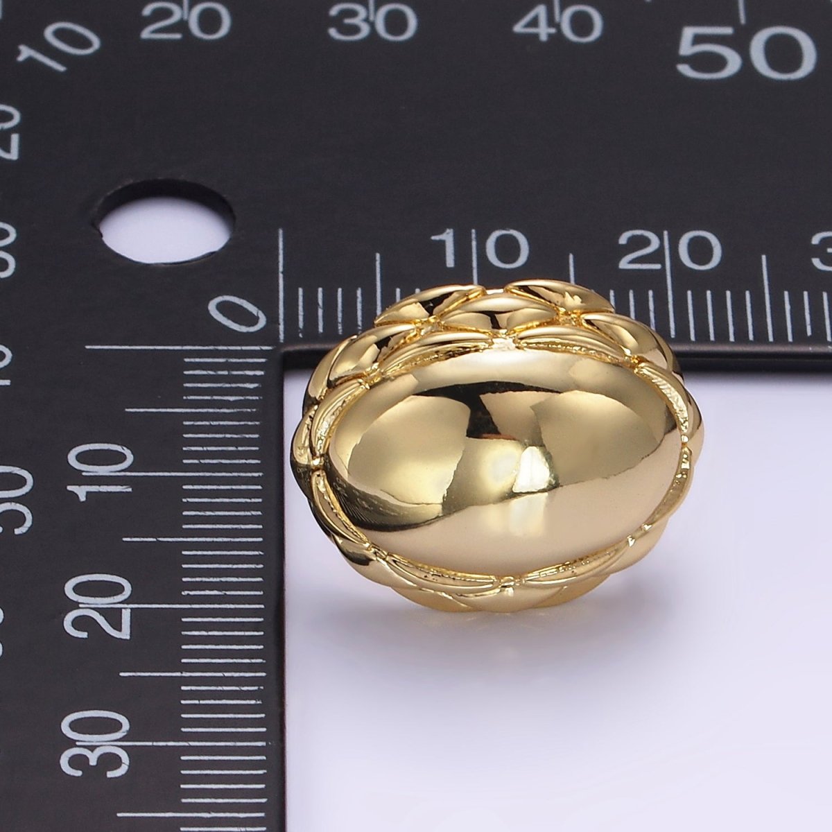 Chunky 24K Gold Filled Oval Quilt Textured Stud Earrings | T309 T310