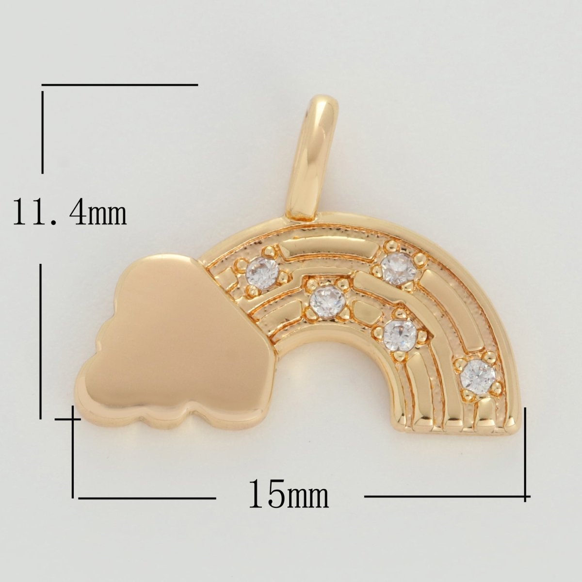 Dainty 18k Gold Filled Rainbow Charm with Cloud M-788