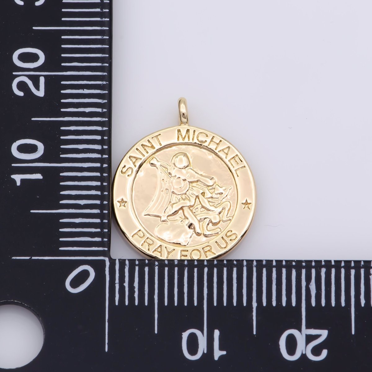 Mini Gold Filled Saint Michael Charm Pendant Pray For Us Jewelry Inspired M481