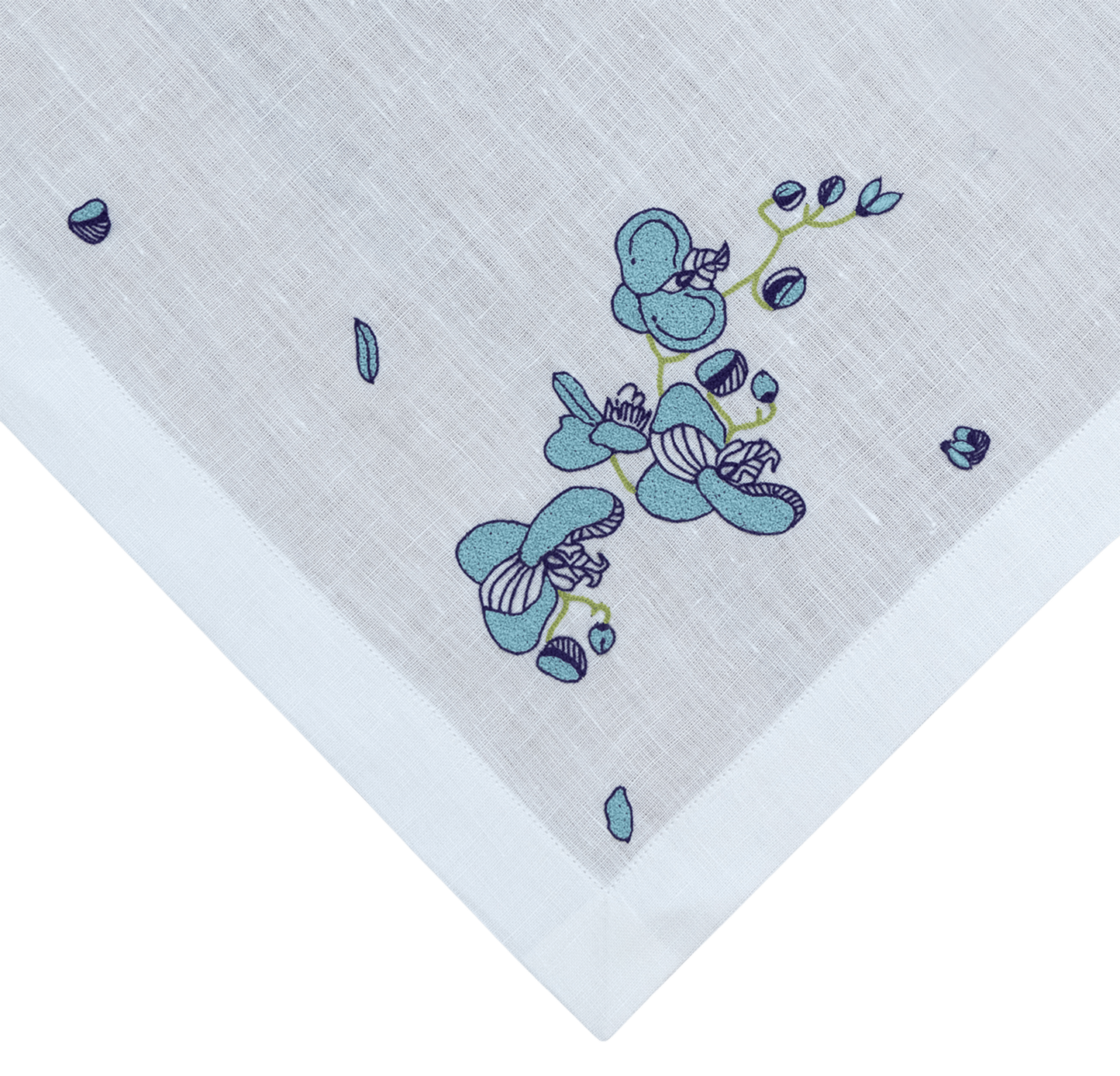 Hand Embroidered Vintage Floral Napkins 18" x 18" (Set of 4)