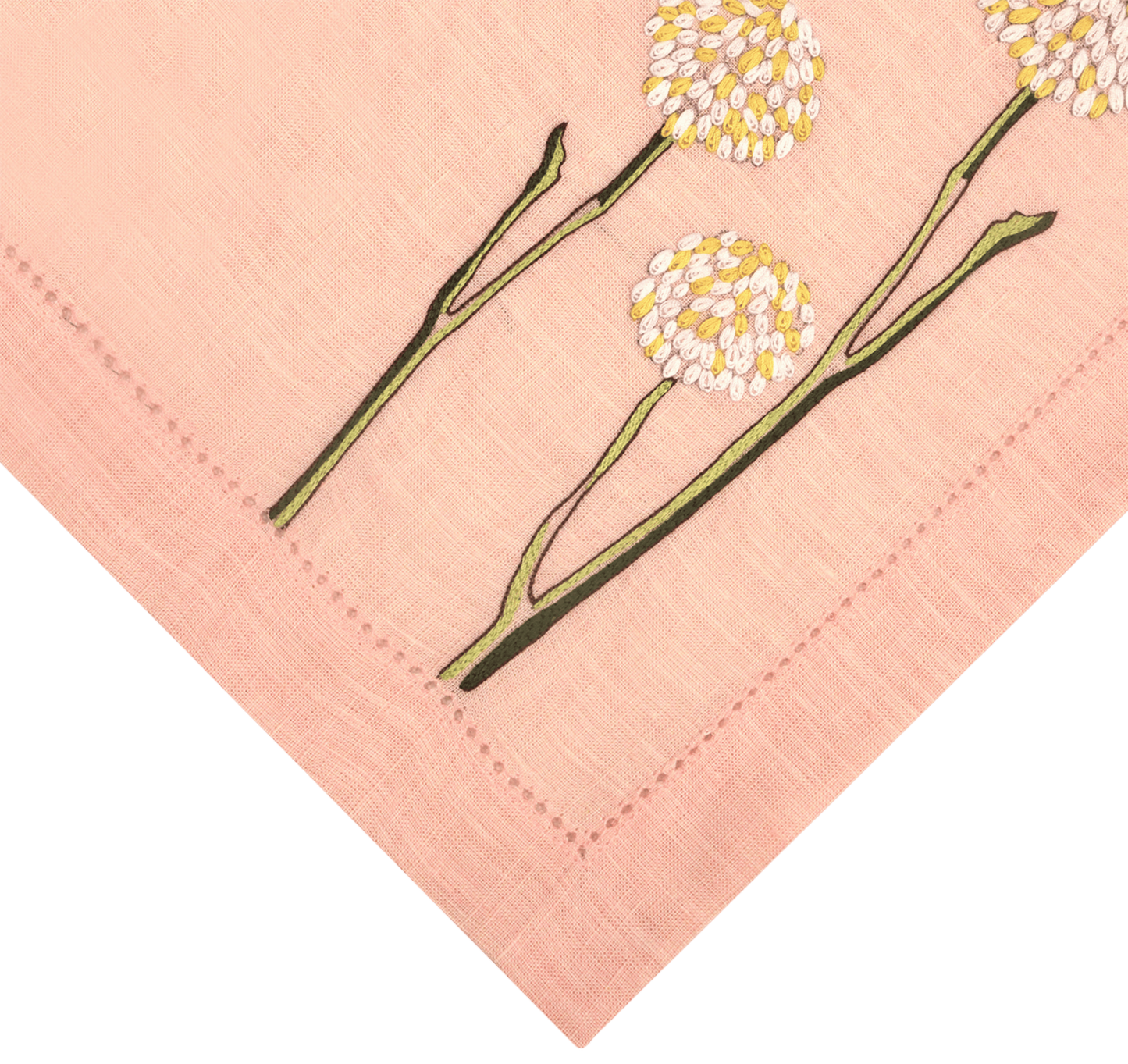 Hand Embroidered Flora and Flutter Napkins 18" x 18" (Set of 4)