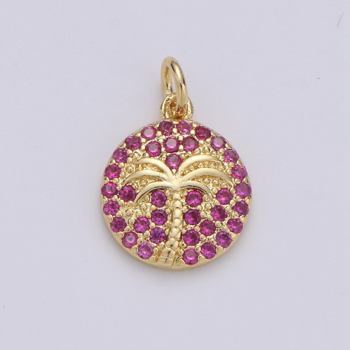 10x15mm 14k Gold Filled Charms, Pave Palm Tree, CZ Charms, Palm Tree Pendant, Gold Charms, CZ Pendant, Charms, Micro Pave Charm D-645 TO D-650