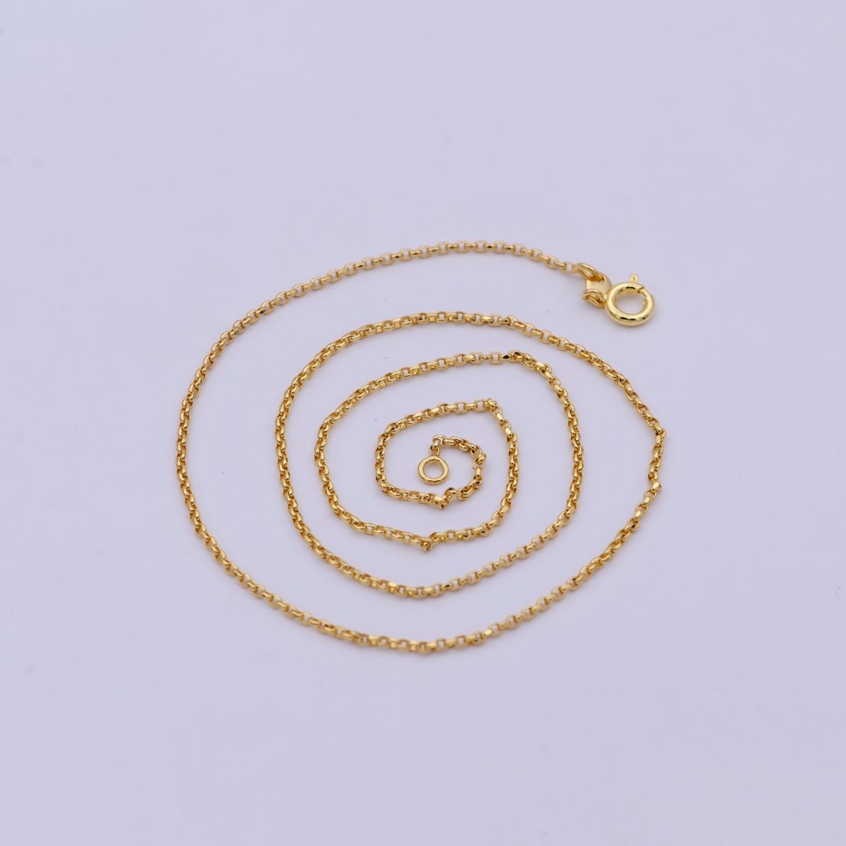 1.3mm 24K Gold Filled Chain, Rolo Chain Dainty Gold Necklace Chain, Circle Cable Chain Wholesale | WA-747 Clearance Pricing