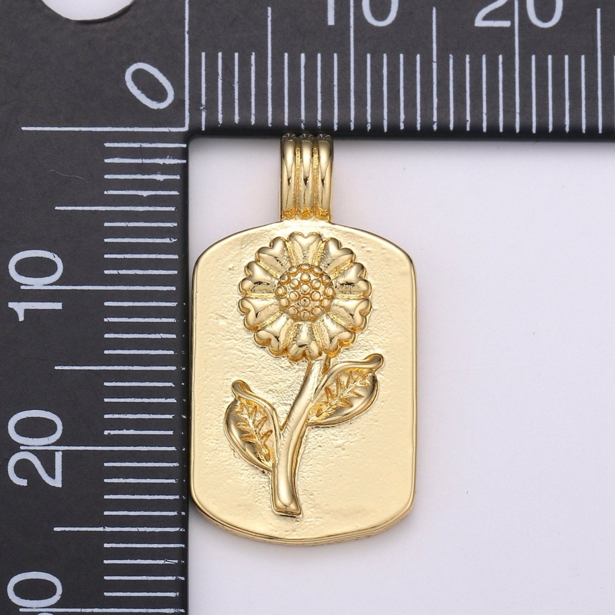 DLUXCA 14K Gf Sun Flower Charms, Gold SunFlower Pendant, Dainty Flower Charm, Small Medallion Charm for Necklace Floral Flower Jewelry H-841