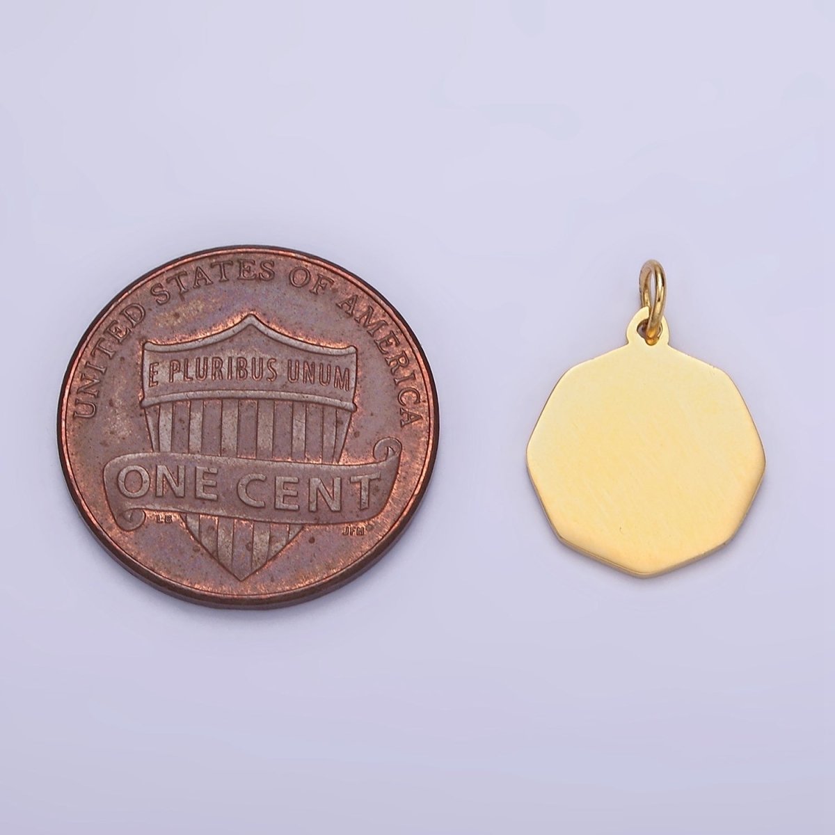 14K Gold Filed 15mm Hexagon Minimalist Charm | P949