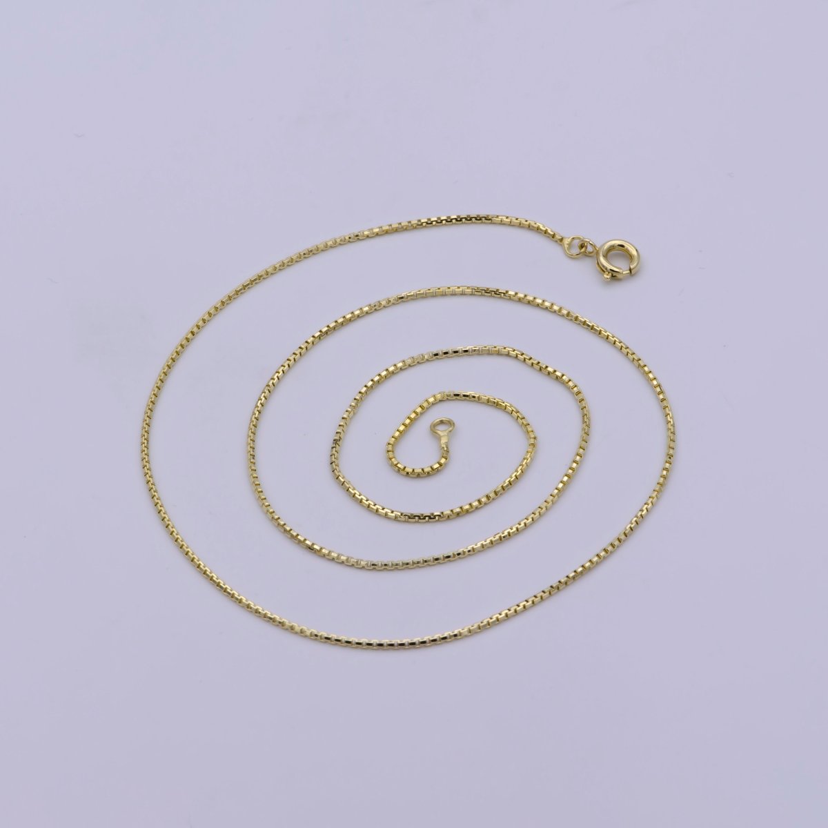 14K Gold Filled 0.8mm Dainty Box 18 Inch Layering Chain Necklace | WA-465 Clearance Pricing
