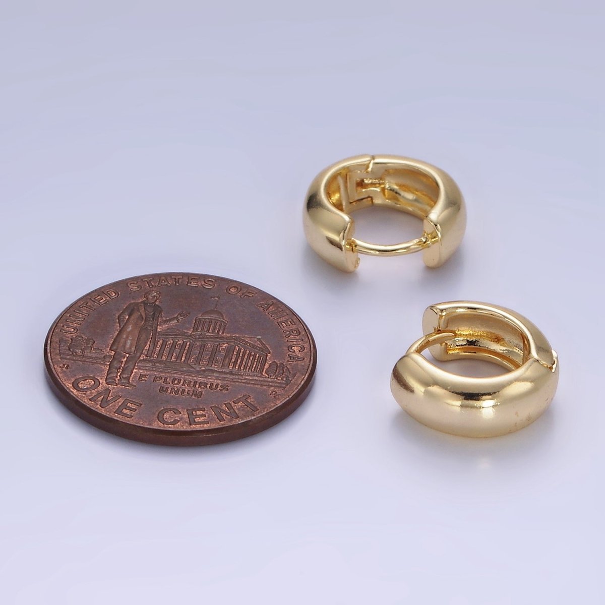 14K Gold Filled 10mm Chubby Minimalist Cartilage Huggie Earrings | P489