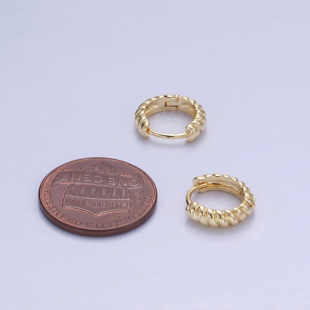14K Gold Filled 10mm Croissant Cartilage Huggie Earrings | AB1315