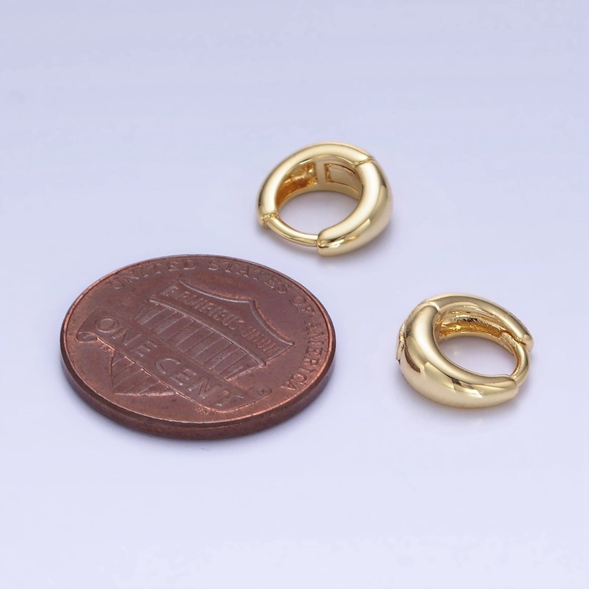 14K Gold Filled 10mm Minimalist Dome Cartilage Huggie Earrings | P487