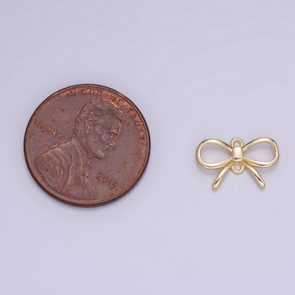14K Gold Filled 12mm Ribbon Bow Minimalist Connector | G292