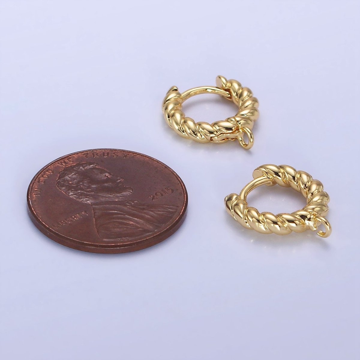 14K Gold Filled 13mm Croissant Cartilage Huggie Drop Earrings Findings | K-029