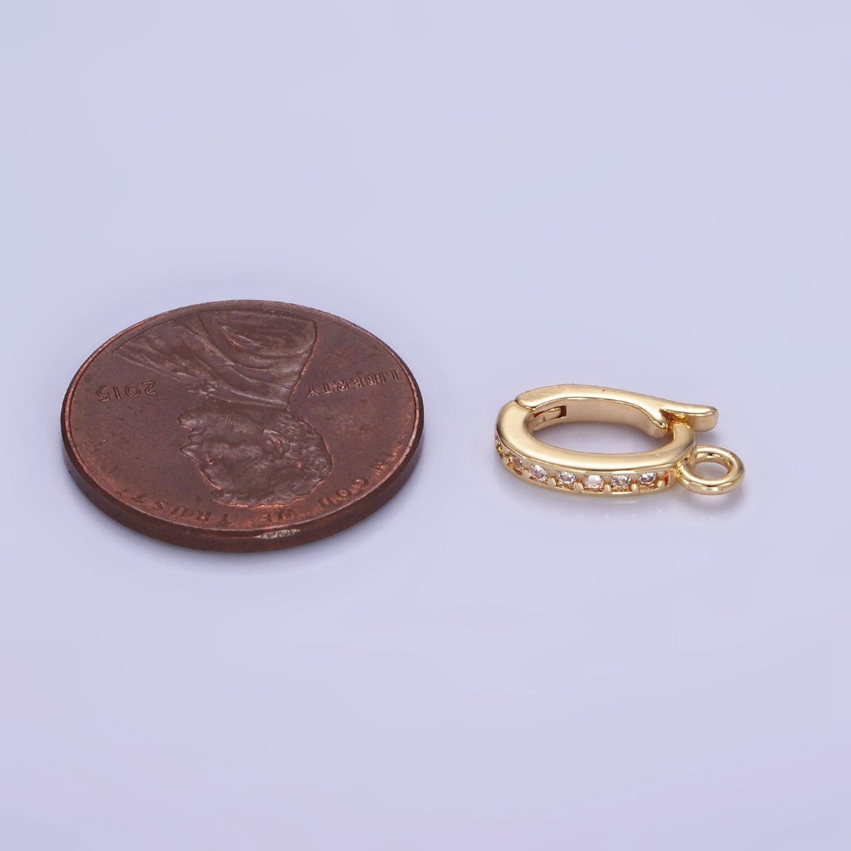14K Gold Filled 13mm Micro Paved CZ Snap Latch Bail Findings | Z695