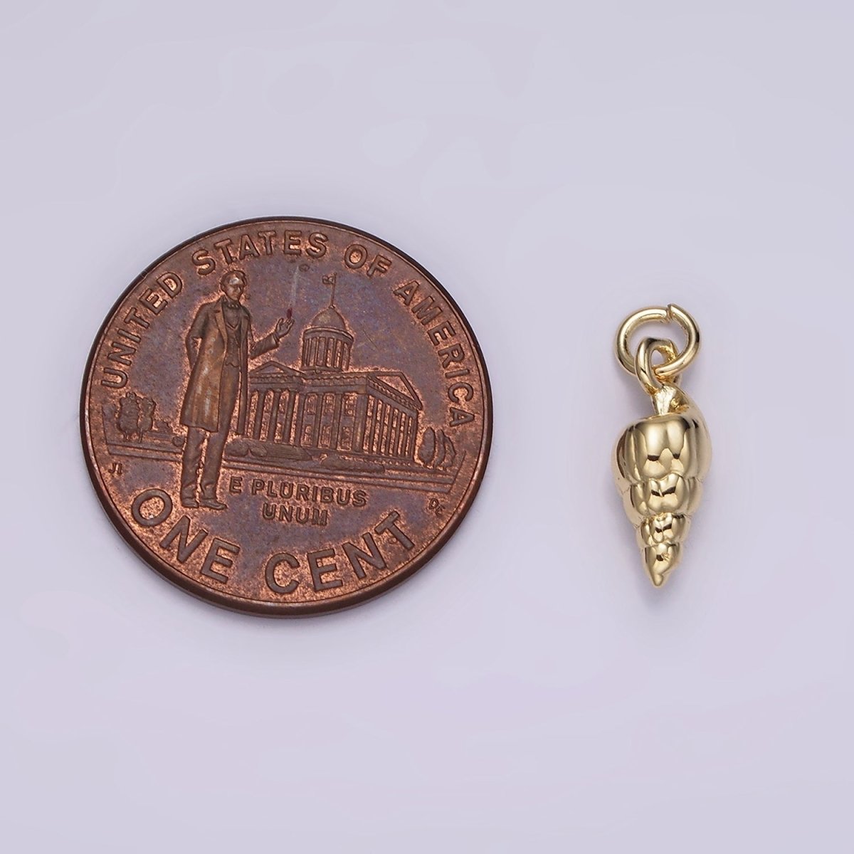 14K Gold Filled 14mm Ocean Sea Shell Puffed Minimalist Mini Charm | AG439