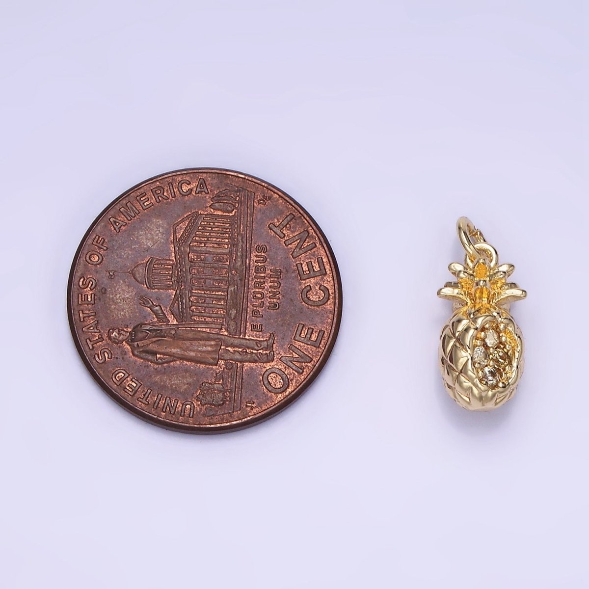 14K Gold Filled 14mm Yellow Pineapple Charm | AG-656