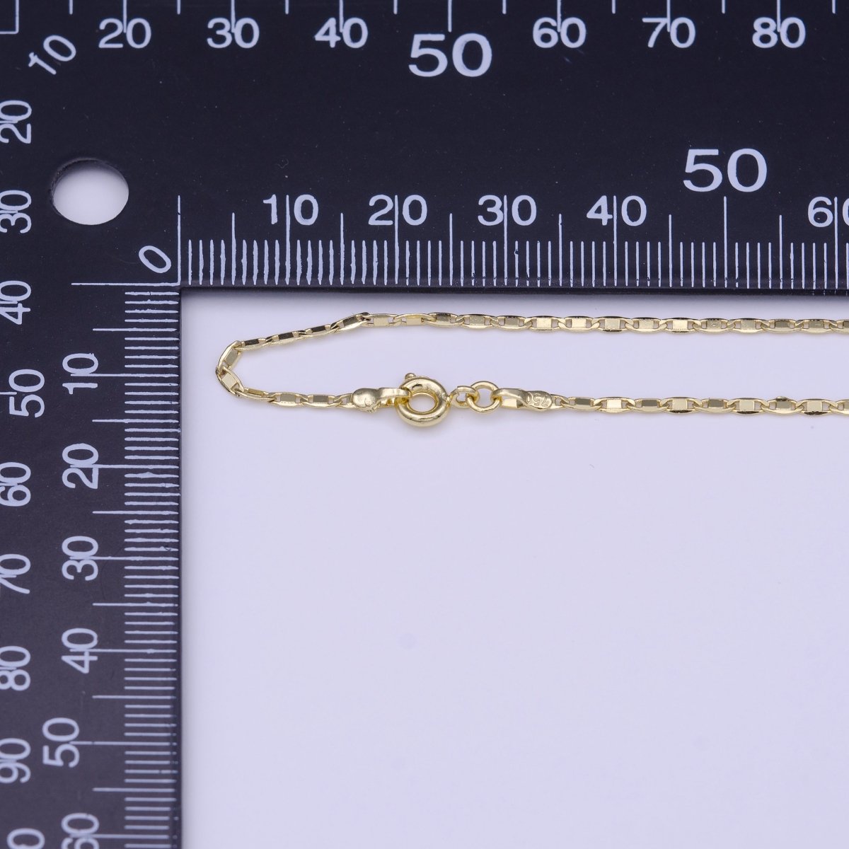 14K Gold Filled 1.5mm Dainty Anchor Mariner Link 17.75 Inch Chain Necklace | WA-1276 Clearance Pricing
