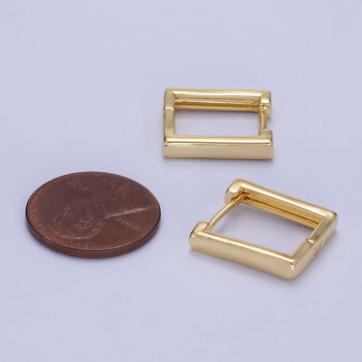 14K Gold Filled 15mm Square Minimalist Huggie Earrings | AB1270