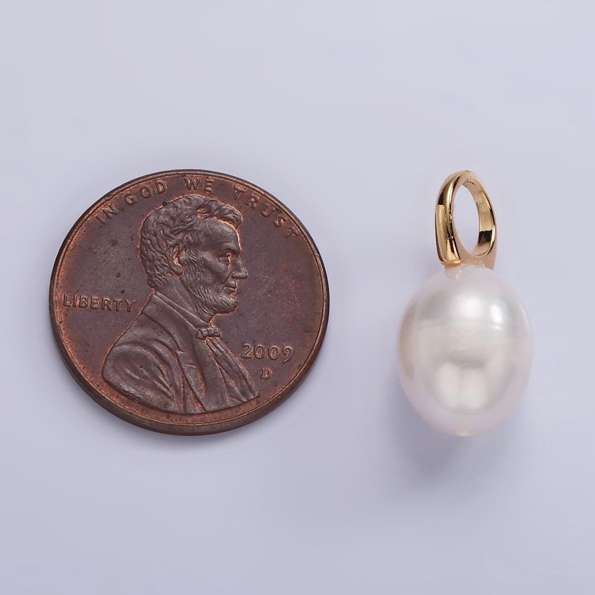 14K Gold Filled 18+mm Freshwater Pearl Button Drop Personalized Earring Charm | P-1627