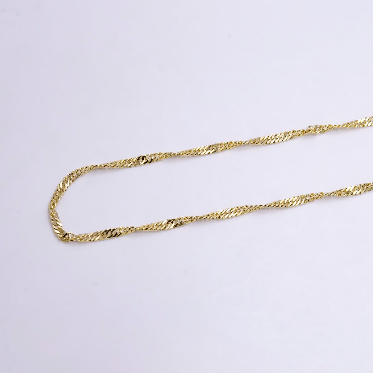 14K Gold Filled 2mm Curb Singapore 18 Inch Layering Chain Necklace | CN-791 Clearance Pricing