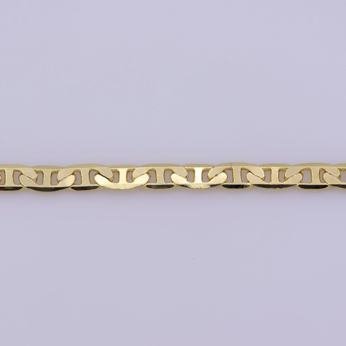 14K Gold Filled 2mm Flat Edged Mariner 18 Inch Layering Chain Necklace | WA-400 Clearance Pricing
