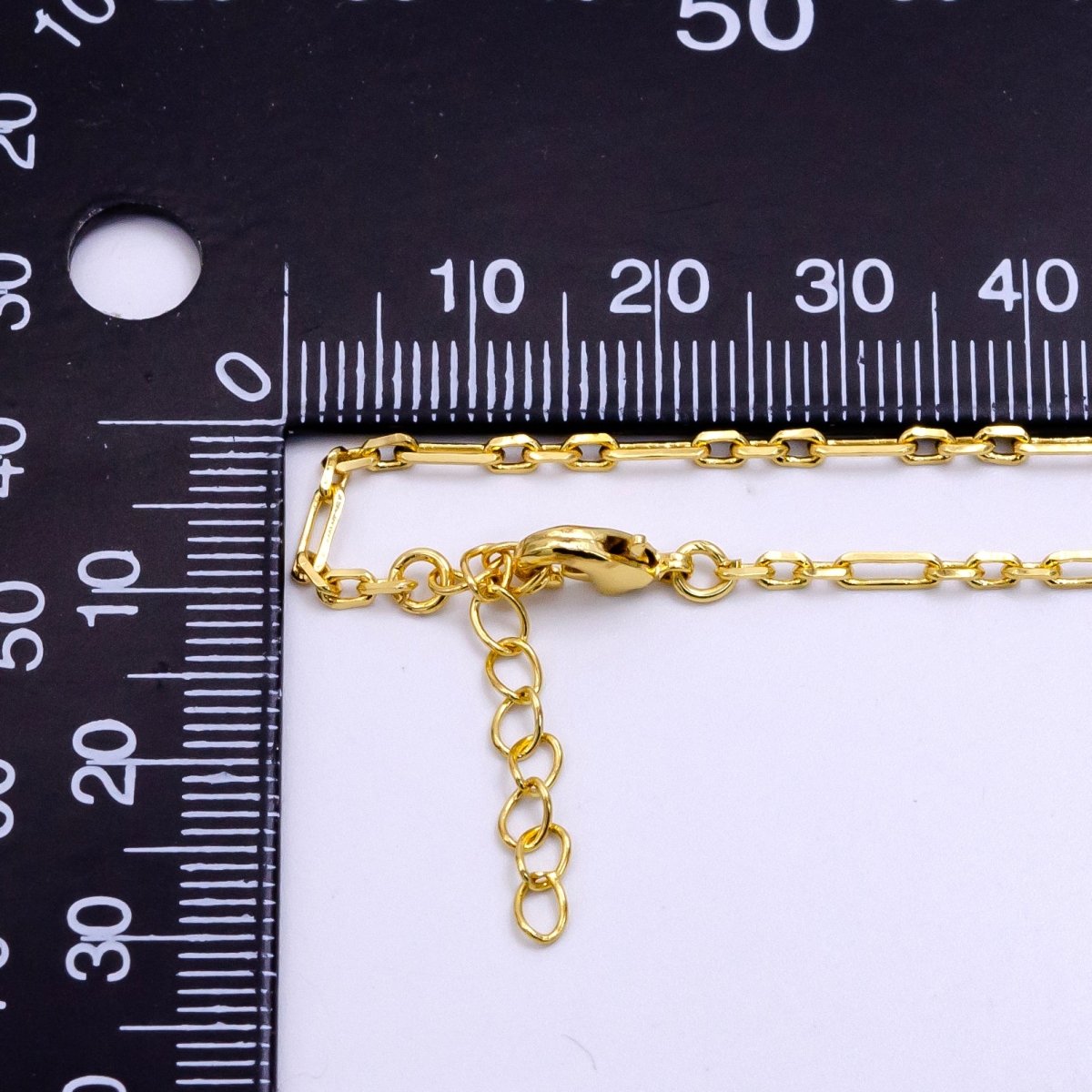 OS 14K Gold Filled 2mm Paperclip Cable Link 6 Inch Bracelet w. Extender | WA-2448