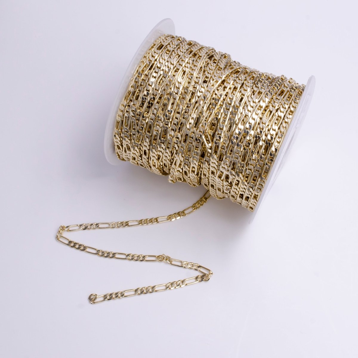 14K Gold Filled 3.4mm Width Figaro Chain Unfinished Chain by Yard Chain Bulk Wholesale | ROLL-1370