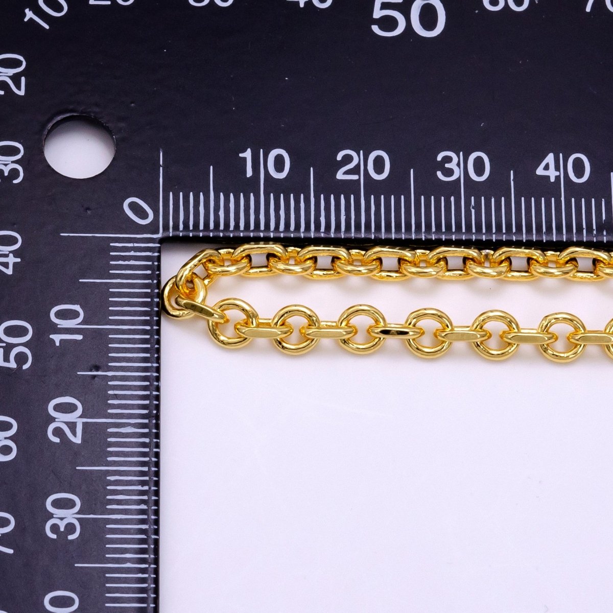 14K Gold Filled 5mm Rolo Edged Cable Unfinished Chain For Jewelry Making | ROLL-1453
