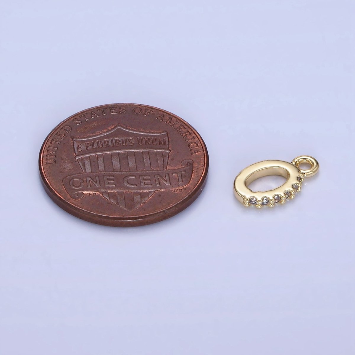 14K Gold Filled 8mm Micro Paved CZ Bail Open Loop Findings | Z744