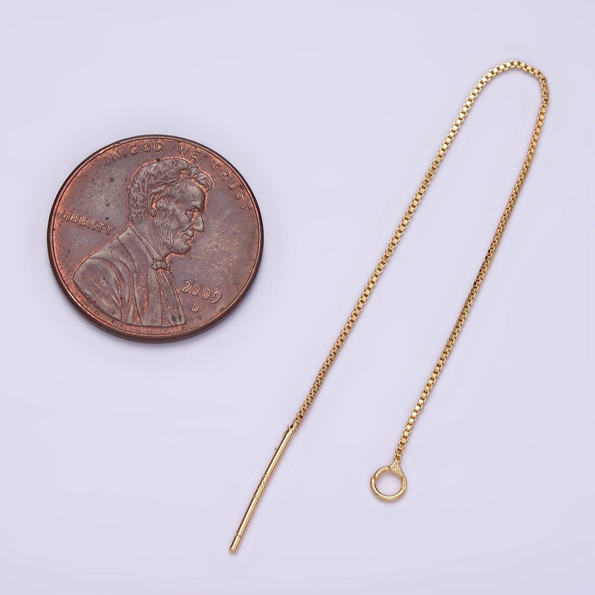 14K Gold Filled 90mm Box Chain Threader Earrings Jewelry Making Findings Supply | Z-505