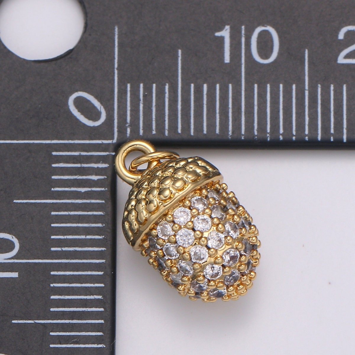14K Gold Filled Acorn Charm for Minimalist Necklace Jewelry Making supply Micro Pave Acorn Pendant for Bracelet Earring E-185