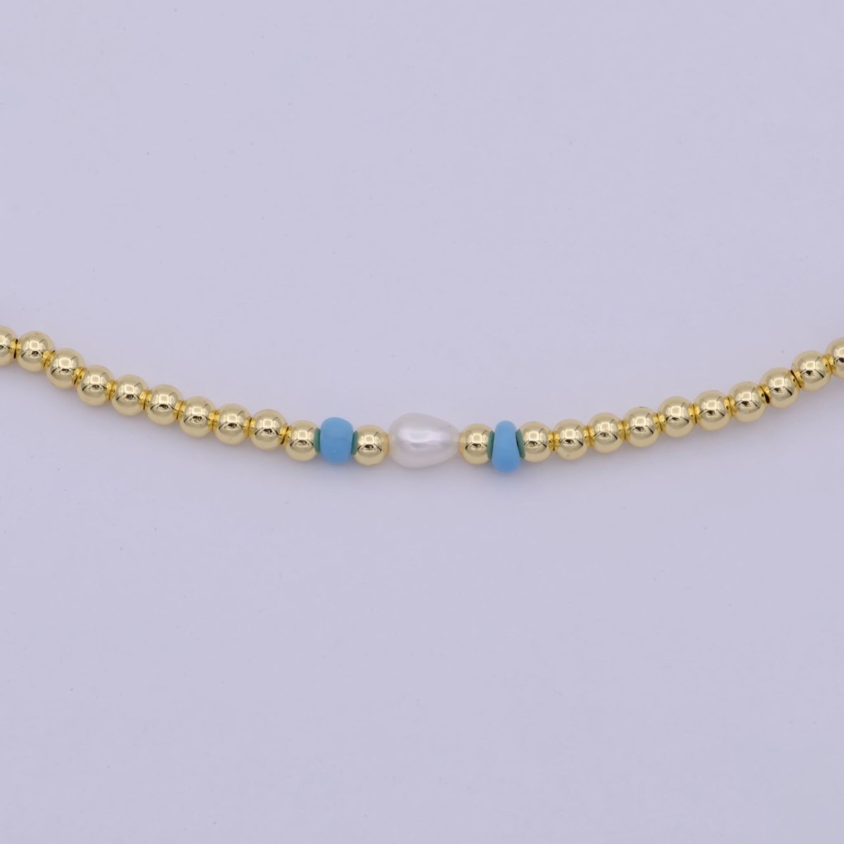 OS 14k Gold filled Bead necklace, minimal delicate necklace, dainty Pearl gradient necklace, colorful beaded boho crystal necklace | WA-546 Clearance Pricing