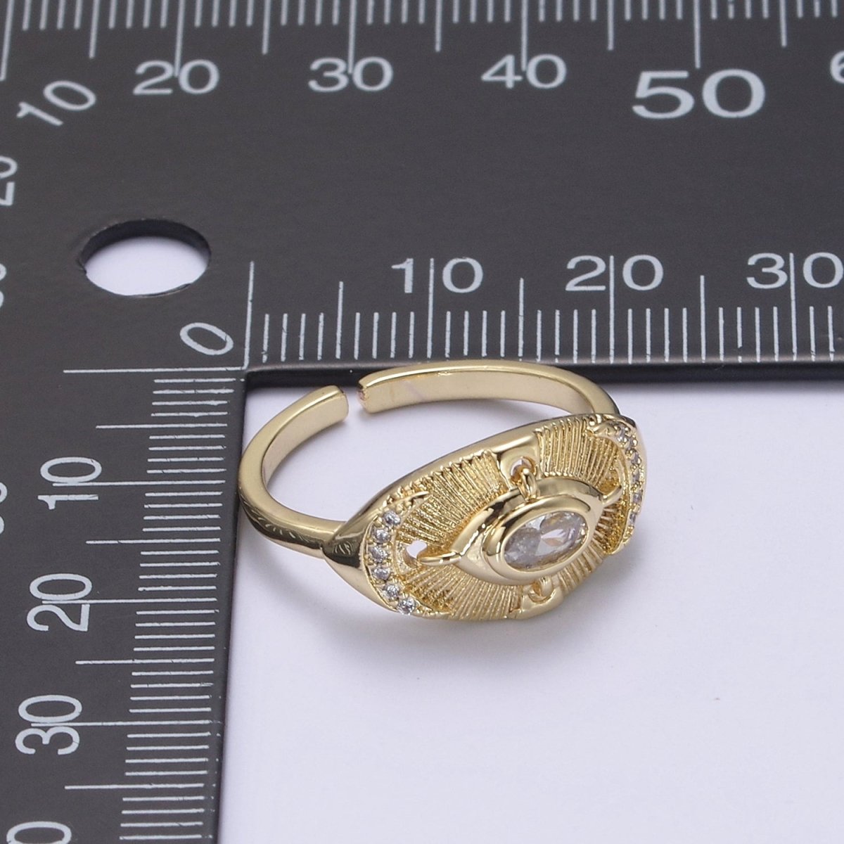 14k Gold Filled Celestial Ring, Goddess Ring, Eye Ring, Moon Ring, Minimalist Ring, Dainty Gold Ring, Stacking Ring, Christmas Gift U-319