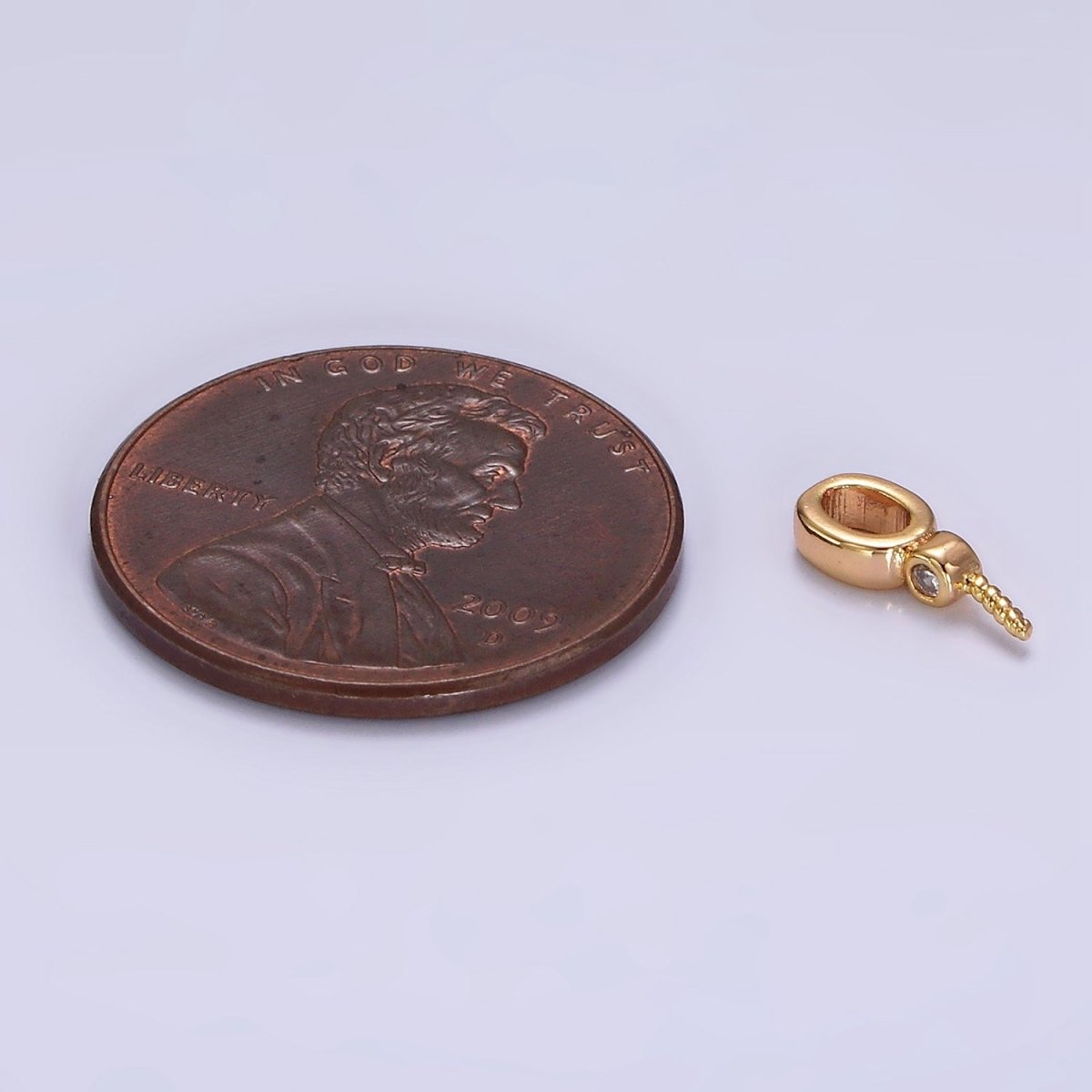 14K Gold Filled Clear CZ Bezel Drill Bail Pendant Jewelry Making Findings Supply | Z-515