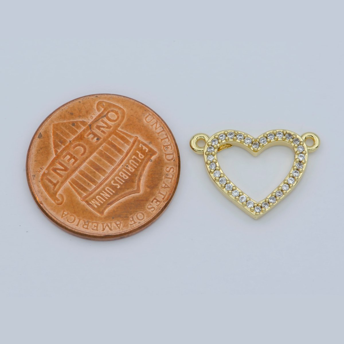 14k Gold Filled Clear Micro Pave CZ Heart Charm Connector Micro Pave CZ Heart Bracelet Connector For Bracelet Necklace Supply DIY Jewelry F-882