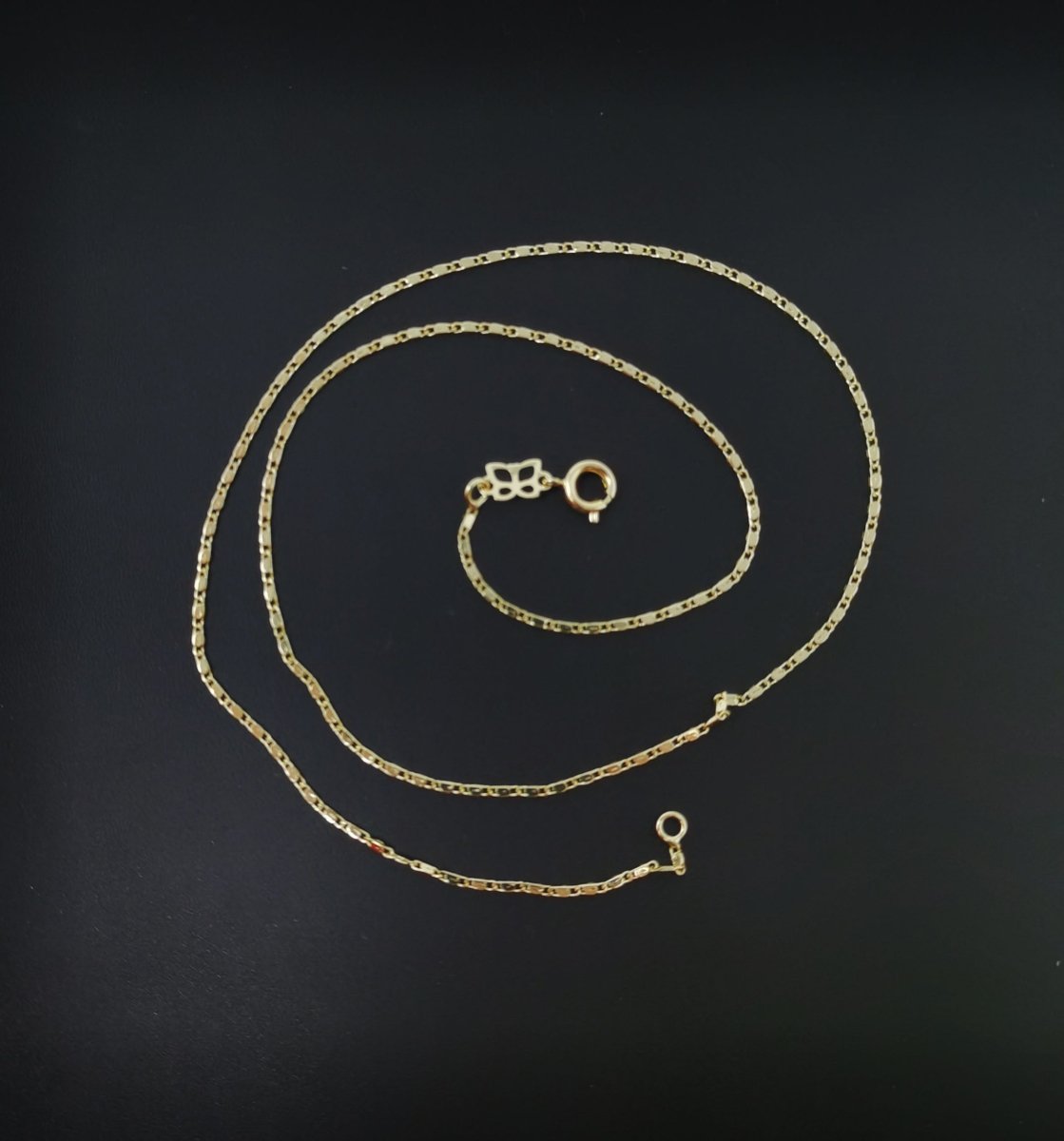 14K Gold Filled Dainty 1.2mm Flat Link Scroll 18 Inch Chain Necklace | WA-218 Clearance Pricing
