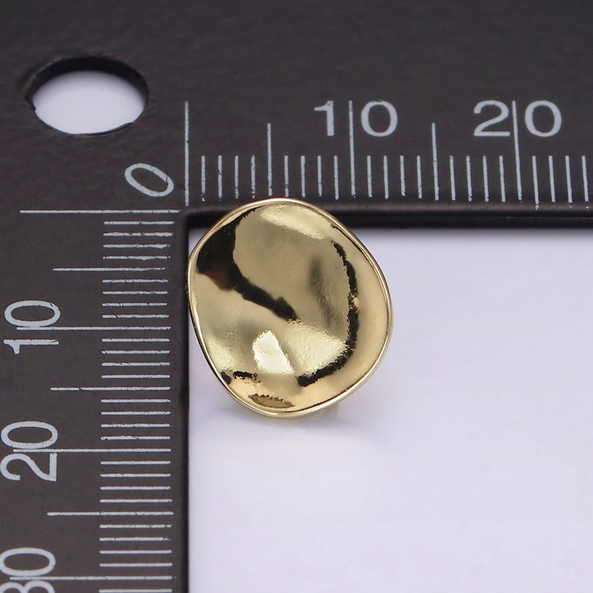14K Gold Filled Dented Geometric Rounded Stud Earrings | Z606
