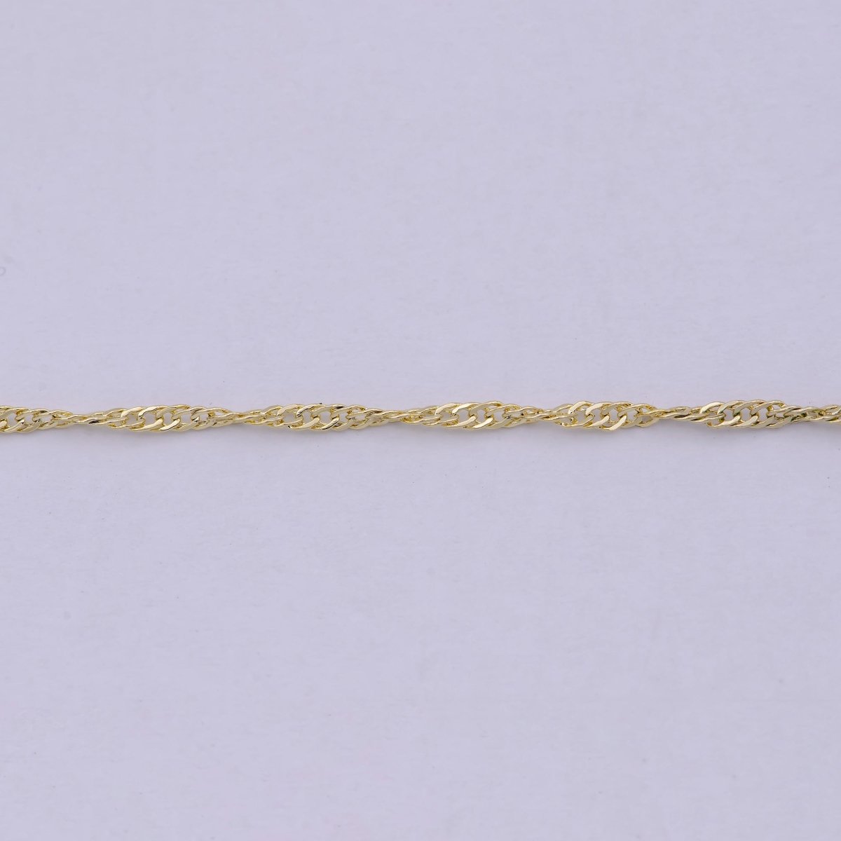 OS 14K Gold Filled Diamond Cut Singapore Chain Necklace 1.4mm Thin Dainty Chain, Gold Layer Chain | WA-541 Clearance Pricing