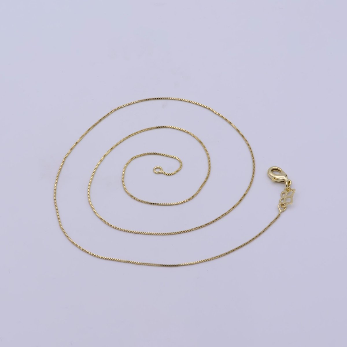 14K Gold Filled Fine 0.6mm Dainty Box 18 Inch Layering Chain Necklace | WA-421
