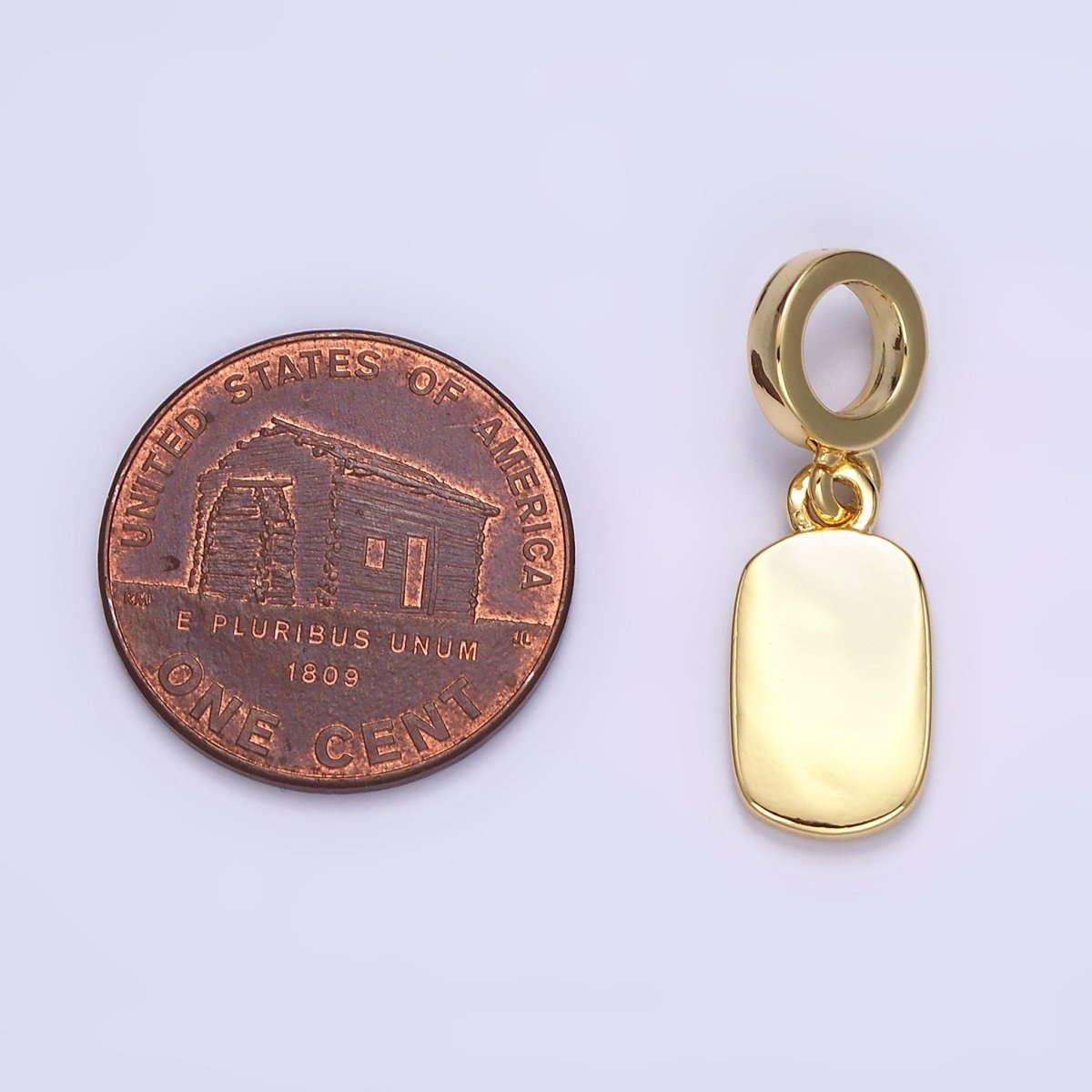 14K Gold Filled Mini Engravable Rectangular Bar Charm | N-1022