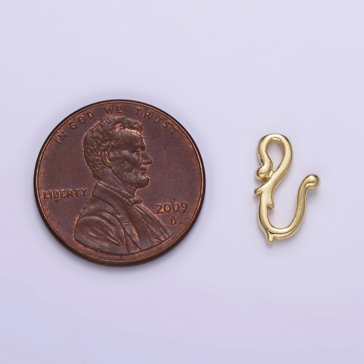 14K Gold Filled Mini Molten Vine Hook Closure Findings Supply | Z658