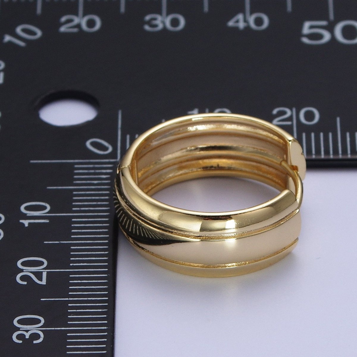 14K Gold Filled Minimalist Plain Gold Small Bold Thick Hoop Huggie Earring, Perfect for Everyday Wear or Gift | AD-562