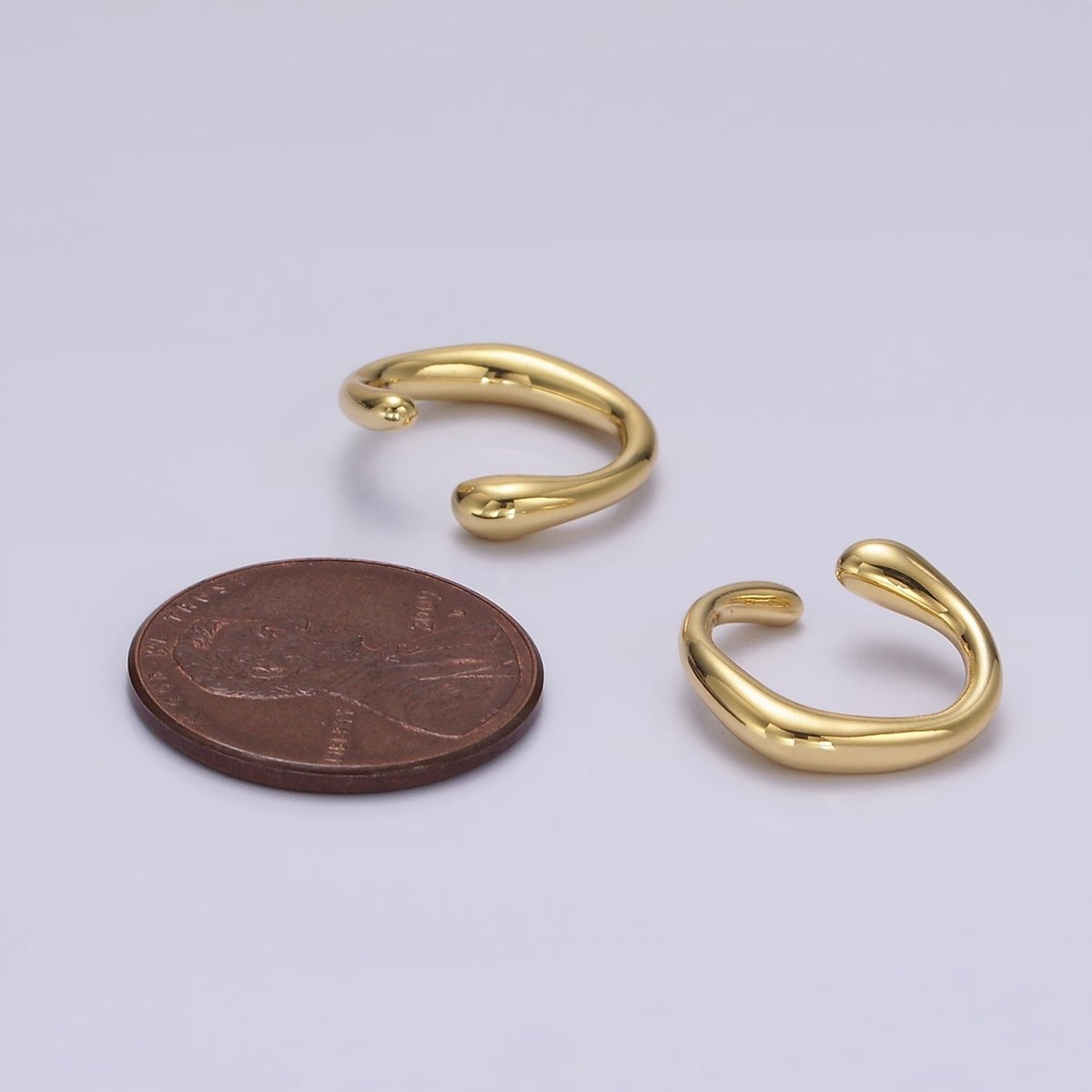 14K Gold Filled Molten Band Geometric Minimalist Ear Cuff Earrings | AI152