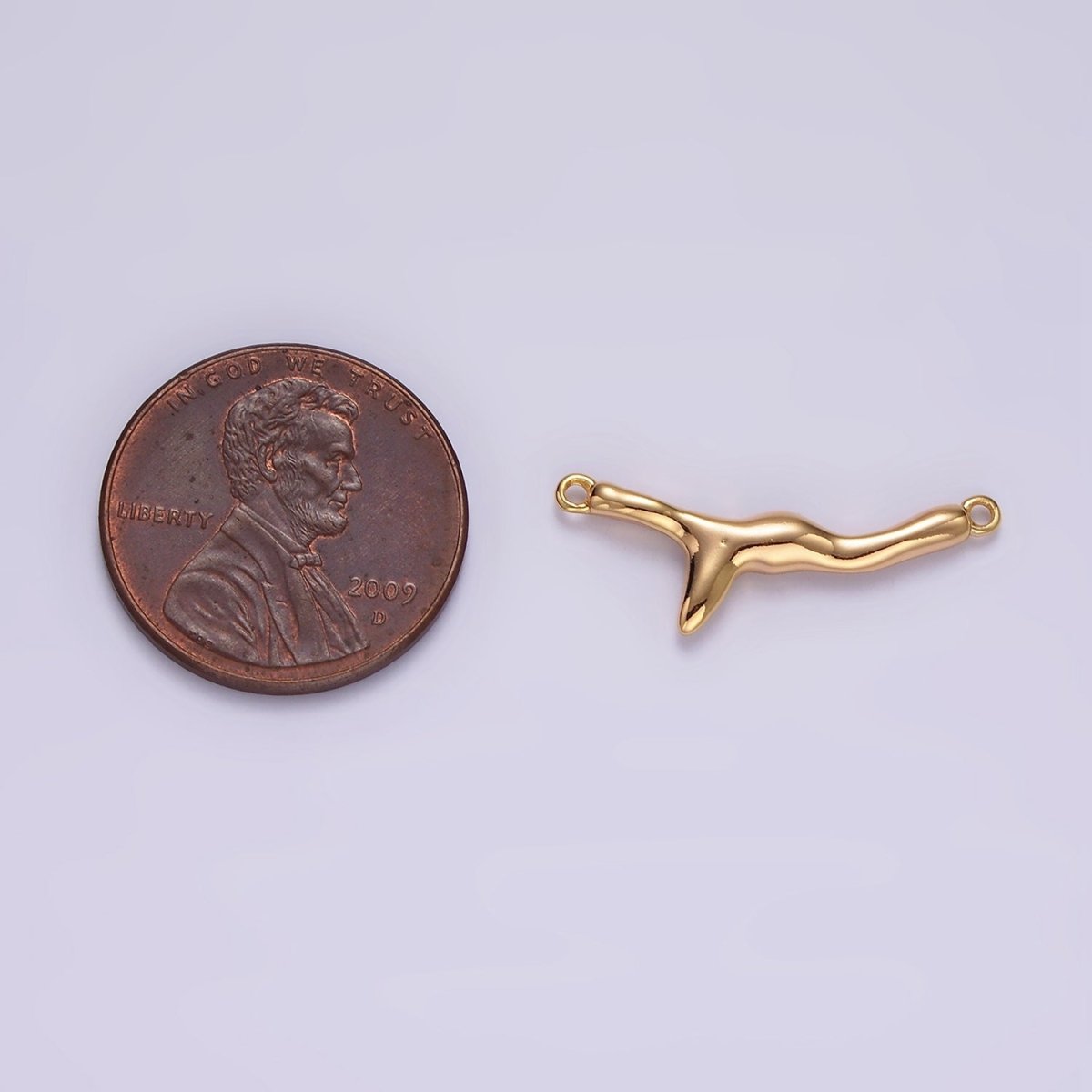 14K Gold Filled Molten Drip 23mm Minimalist Connector | G113