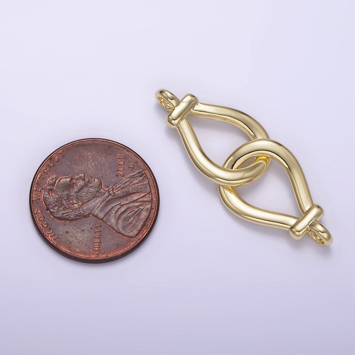 14K Gold Filled Open Teardrop Over Lap Loop Band Minimalist Connector | G-063