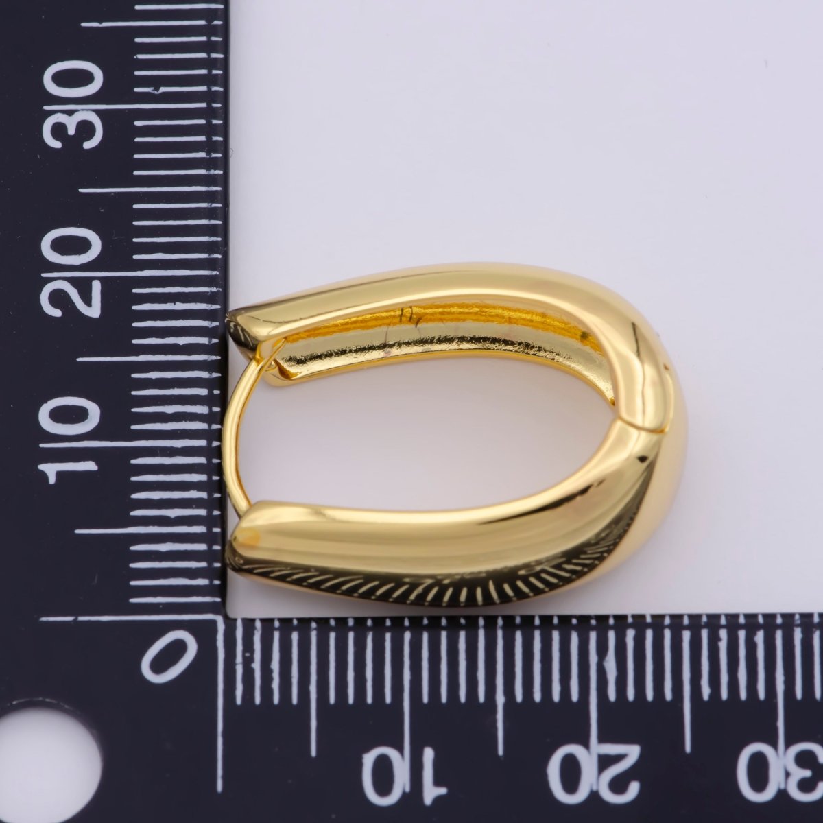 14k Gold Filled Oval Hoop Earrings | Large Thick Hoop Earring for Everyday Wear