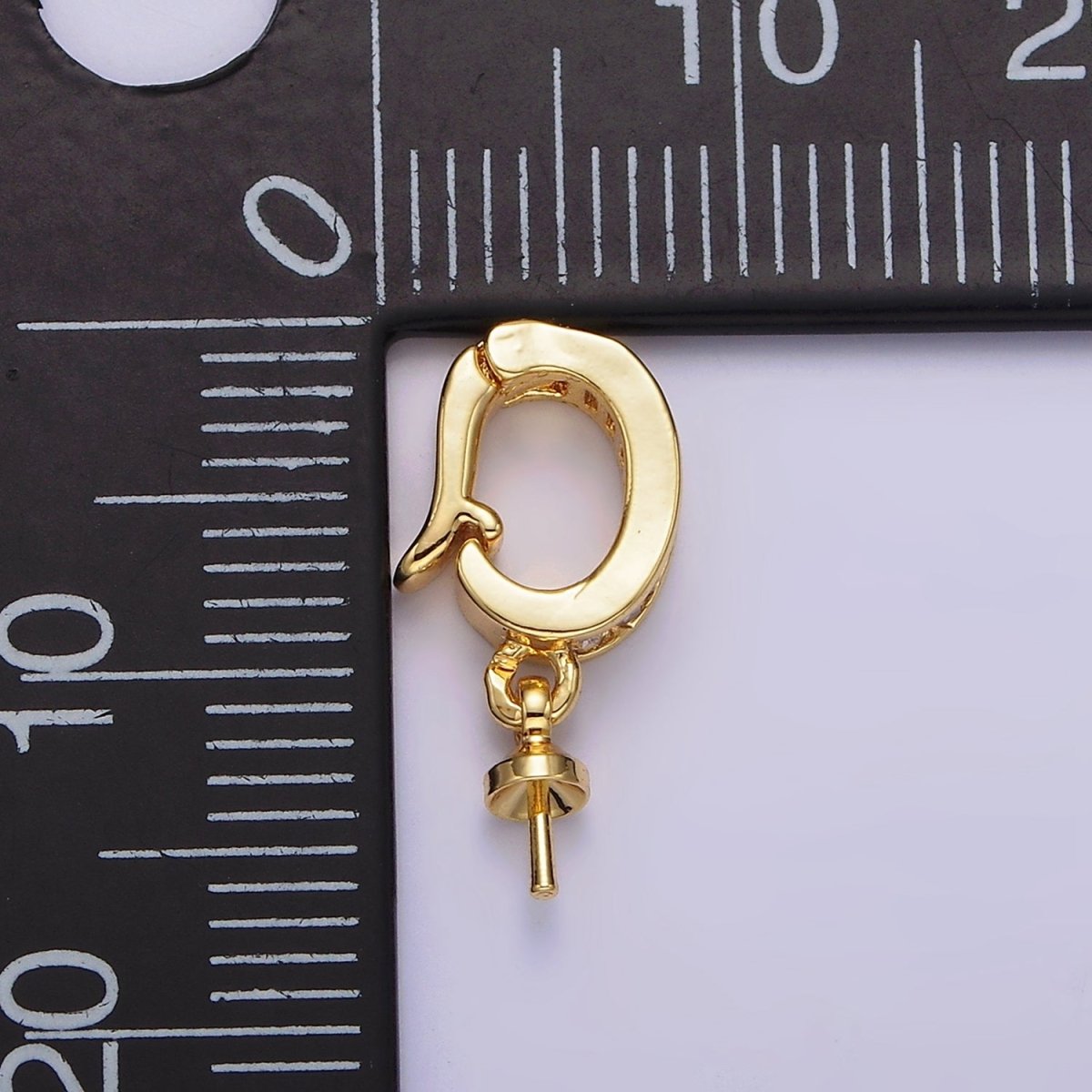 14k Gold Filled Peg Bail Caps Hold for Half Drilled Pearls and Beads CZ Bail Charm Jewelry Findings Supplies Z-470