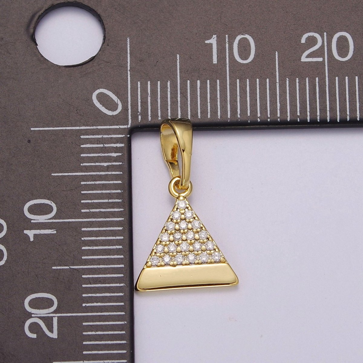 14k gold Filled Pyramid Pendant Dainty Triangle Charm for Necklace Bracelet Earring N-1410