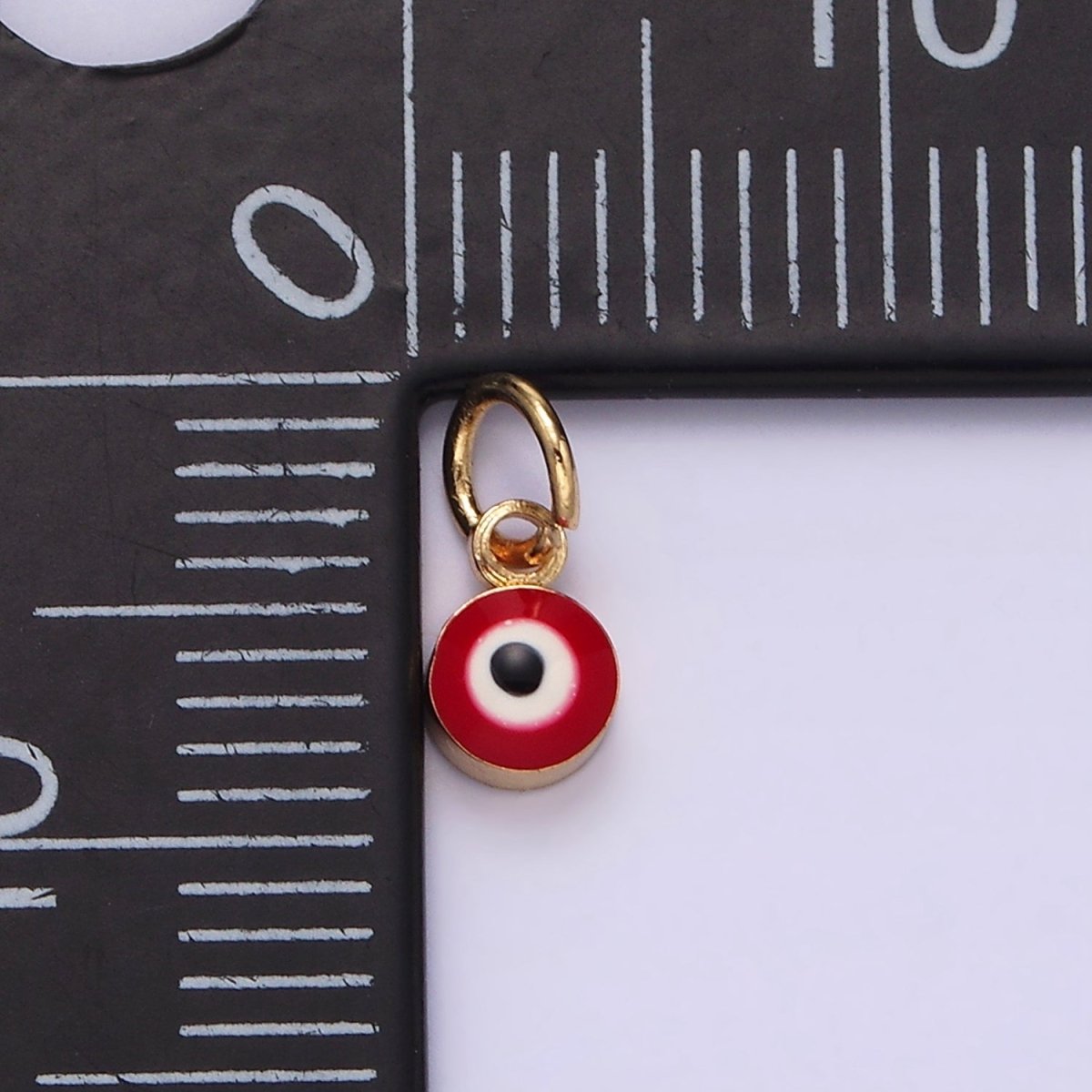 14K Gold Filled Red, Blue, White, Purple Evil Eye Enamel Round Add-On Charm | N1151 - N1154