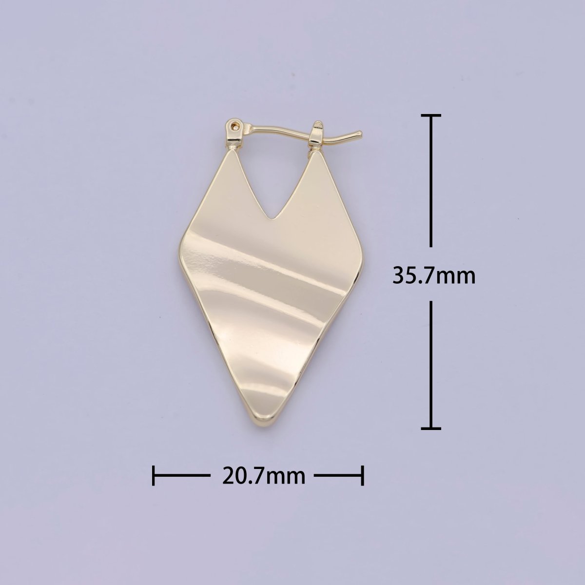 14k Gold Filled Rhombus Hoop Earring Gold Geometric Earring Minimalist Jewelry Modern Earring Hoop T-337